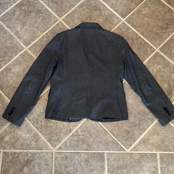 J. Crew Schoolboy cotton navy dotted women’s blazer size 12, polka dot - Picture 7 of 8